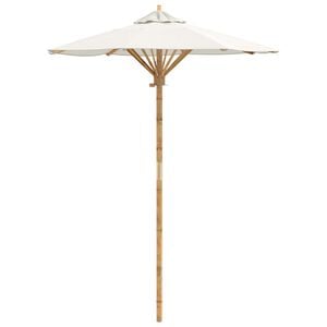 vidaXL Garden Parasol Cream White &Oslash; 150 x 210 cm Bamboo