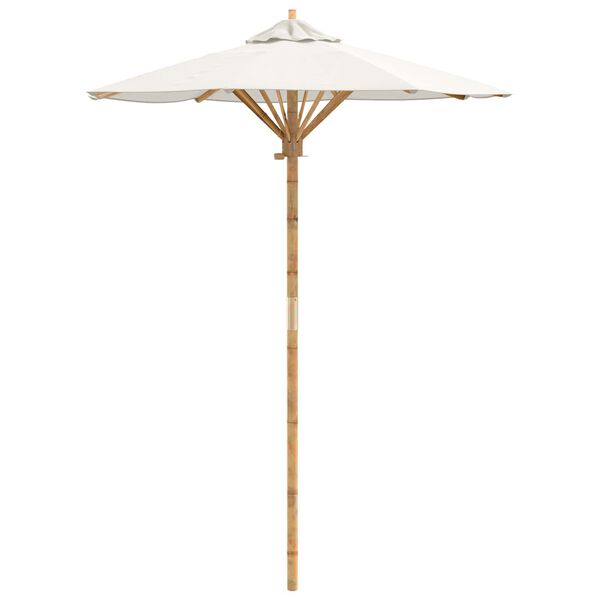 vidaXL Garden Parasol Cream White &Oslash; 150 x 210 cm Bamboo