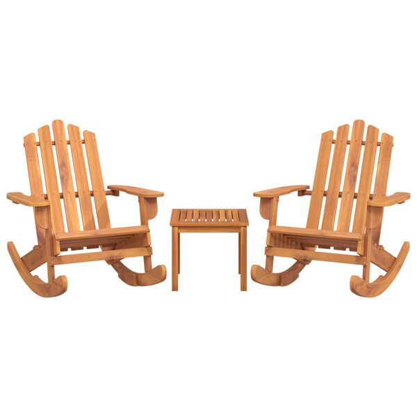 vidaXL 3 Piece Adirondack Garden Lounge Set Solid Wood Acacia