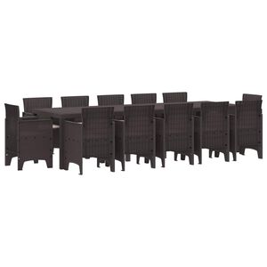 vidaXL Garden Dining Set 13 pcs Brown and Taupe Poly rattan