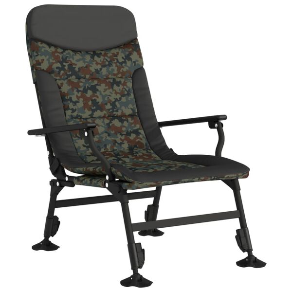 vidaXL Fishing Chair with Armrest Foldable Camouflage