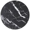 vidaXL Table Top Black &Oslash;30x0.8 cm Tempered Glass with Marble Design