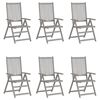 vidaXL Garden Reclining Chairs 6 pcs Grey Solid Acacia Wood