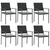 vidaXL 7 Piece Garden Dining Set with Cushions Poly Rattan and Steel