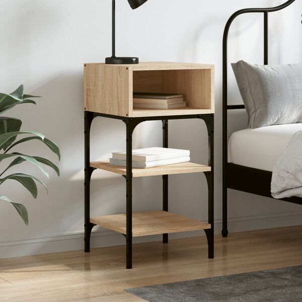 vidaXL Bedside Table Sonoma Oak 35x34.5x70 cm Engineered Wood