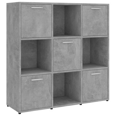 vidaXL Book Cabinet Concrete Grey 90x30x90 cm Engineered Wood