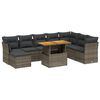 vidaXL 9 Piece Garden Sofa Set with Cushions Grey Poly Rattan