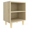 vidaXL Bed Cabinets with Solid Wood Legs 2 pcs Sonoma Oak 40x30x50 cm