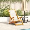 vidaXL Beach Chair with Cushion 2 pcs Brown x x Solid Acacia wood