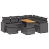 vidaXL 8 Piece Garden Sofa Set with Cushions Black Poly Rattan