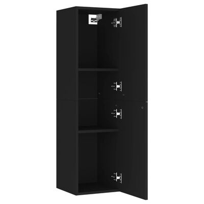 vidaXL TV Cabinets 2 pcs Black 30.5x30x110 cm Engineered Wood