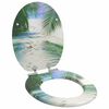 vidaXL WC Toilet Seats with Soft Close Lid 2 pcs MDF Beach Design