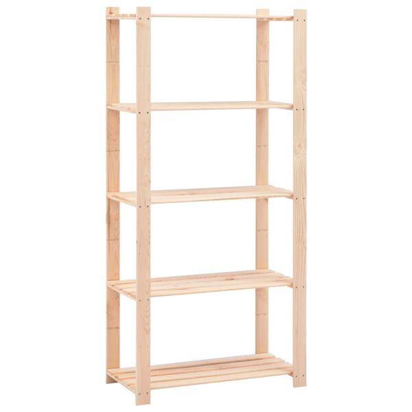 vidaXL 5-Tier Storage Racks 10 pcs 80x38x170 cm Solid Pinewood 250 kg