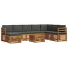 vidaXL Outdoor Sofa Set 9 pcs Natural and Anthracite