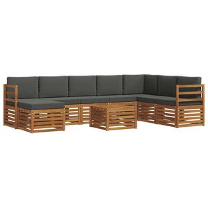 vidaXL Outdoor Sofa Set 9 pcs Natural and Anthracite