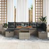 vidaXL Garden Sofa Set Height-Adjustable 8 pcs Grey Poly Rattan