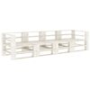 vidaXL Garden Pallet Sofa White 4-Seater Wood