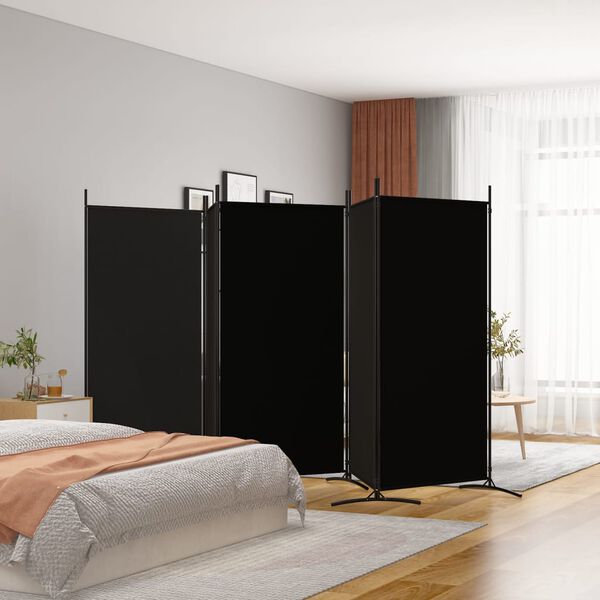 vidaXL 5-Panel Room Divider Black 433x180 cm Fabric