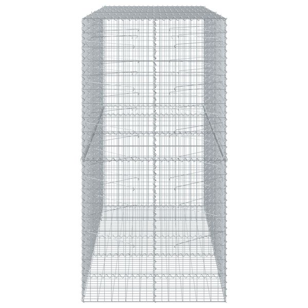 vidaXL Gabion Basket with Cover 250x100x200 cm Galvanised Iron