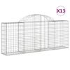 vidaXL Arched Gabion Baskets 13 pcs 200x30x80/100 cm Galvanised Iron