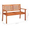 vidaXL 2-Seater Garden Bench with Cushion 120 cm Solid Eucalyptus Wood