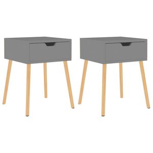 vidaXL Bedside Cabinet | Set of 2 | Grey | Engineered wood | Medium