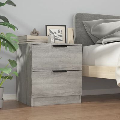 vidaXL Bedside Cabinets 2 pcs Grey Sonoma Engineered Wood