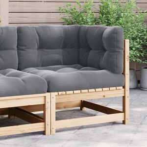 vidaXL Corner Sofa | Pinewood and Grey | Solid pinewood and 100% polyester