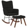 vidaXL Rocking Chair with Stool Black Velvet
