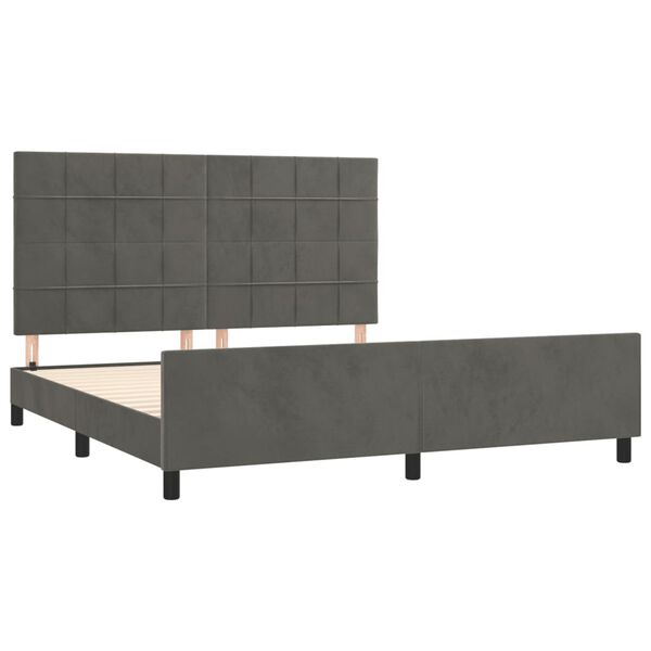vidaXL Bed Frame without Mattress Dark Grey 152x203 cm Queen Velvet