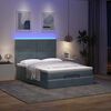 vidaXL Ottoman Bed with Mattresses & LEDs Dark Grey Double Velvet