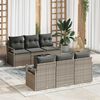vidaXL Garden Sofa Set with Cushion 7 pcs Grey Poly Rattan