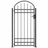vidaXL Fence Gate Assen with Arched Top and 2 Posts 105x170 cm Black
