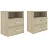 vidaXL Bed Cabinets 2 pcs Sonoma Oak 50x32x60 cm
