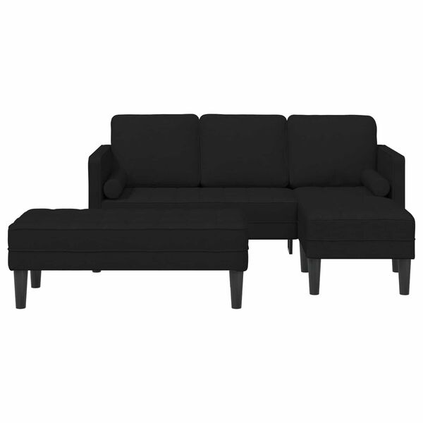 vidaXL Sofa Set with Cushion 2 pcs Black Polyester