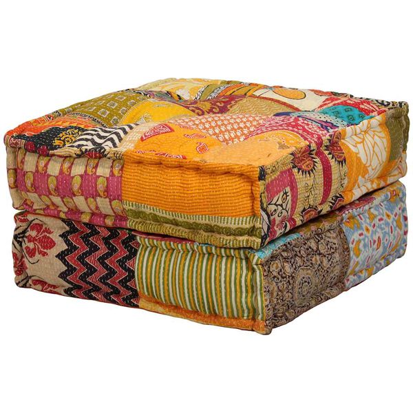 vidaXL 2-Seater Modular Pouffe Patchwork Fabric