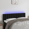 vidaXL LED Headboard Black 144x5x78/88 cm Velvet