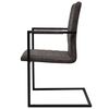 vidaXL Cantilever Dining Chairs 4 pcs Dark Brown Faux Leather