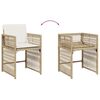 vidaXL 17 Piece Garden Dining Set with Cushions Beige Poly Rattan