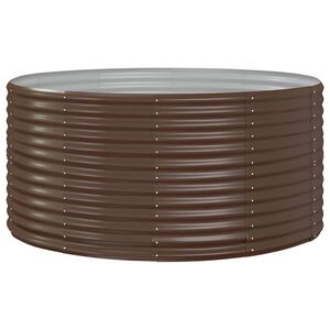 vidaXL Garden Raised Bed Brown 140x140x68 cm Galvanised Steel