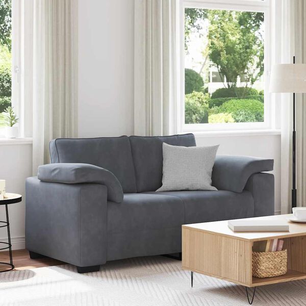 vidaXL Loveseat Sofa Dark Grey 160x77x82 cm Velvet