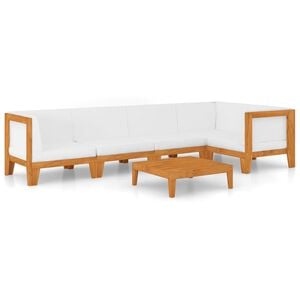 vidaXL 6 Piece Garden Lounge Set with Cushions Solid Acacia Wood