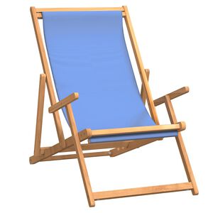 vidaXL Folding Chair Solid Wood Teak Blue