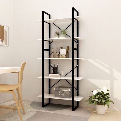vidaXL 5-Tier Book Cabinet White 80x30x175 cm Engineered Wood