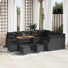 vidaXL Garden Sofa Set with Cushion with Storage 13 pcs Black