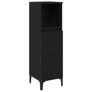vidaXL Bathroom Cabinet Black Oak 30 x 30 x 100 cm Engineered Wood