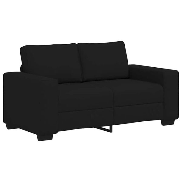 vidaXL 3 Piece Sofa Set with Cushions&nbsp;Black Fabric