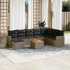 vidaXL 9 Piece Garden Sofa Set with Cushions Grey Poly Rattan