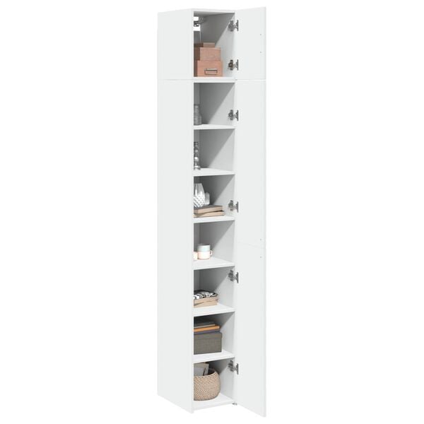 vidaXL Slim Storage Cabinet White 30x42.5x225 cm Engineered Wood