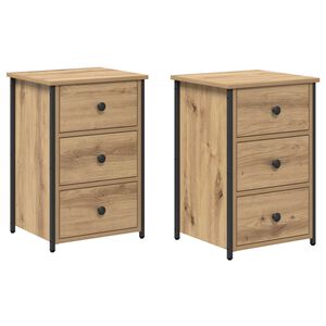 vidaXL Bedside Cabinet 2 pcs Brown 40 x 36 x 60 cm Solid Reclaim Wood